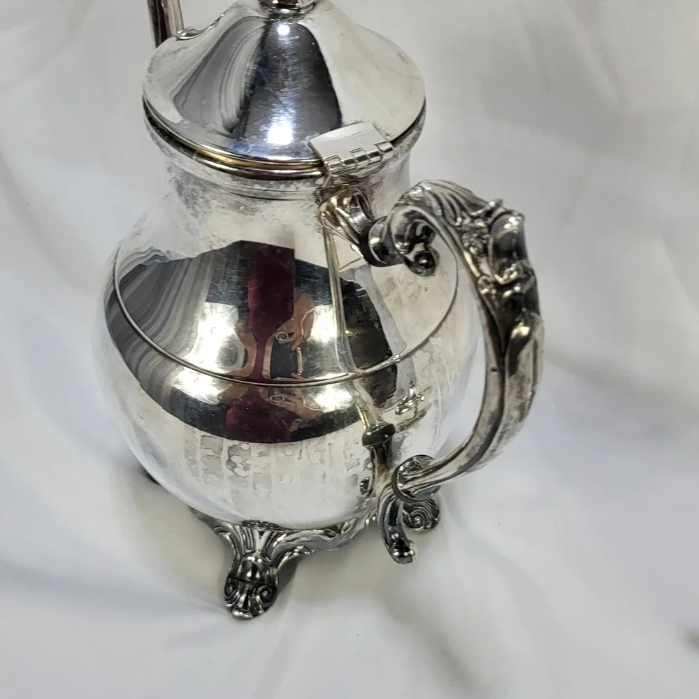 FB Rogers Silver Co 1883 Victorian Teapot Lidded Creamer Bowl Set Silverplate